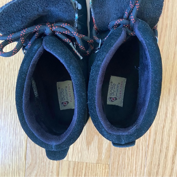 Sketchers BOBS Alpine Keep Trekking Lace Up Boots Ankle Booties Black Size 7.5 - Picture 8 of 9